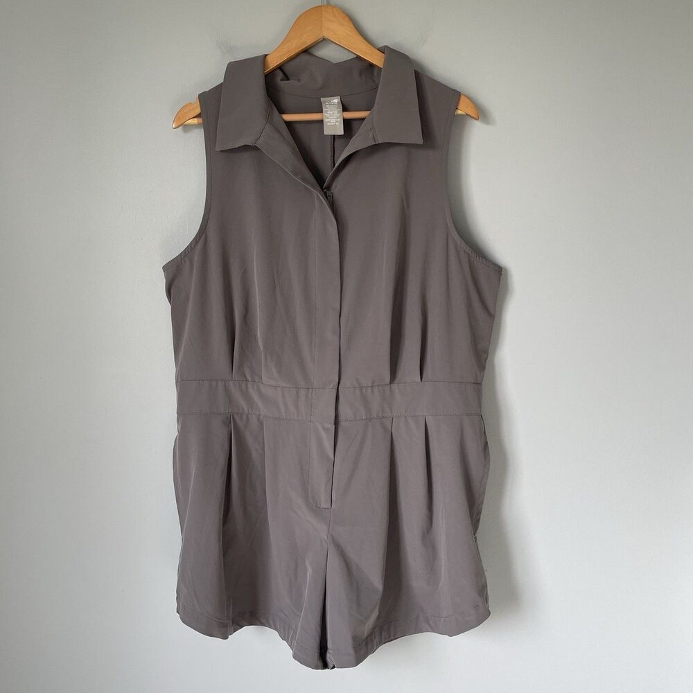 Avia Athleisure Jumpsuit One Piece Lightweight Brown Gray Women's Size XL